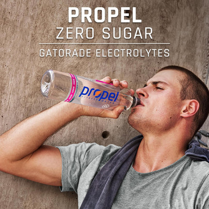 Propel Electrolyte Enhanced Water Sports Drink, Berry Flavored Water, Zero Calorie & Zero Sugar Hydration with Electrolytes and Vitamins C & E, 16.9 fl oz Water Bottles (12 Pack)