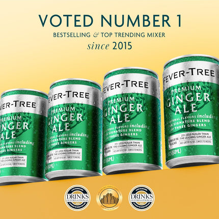 Fever-Tree Ginger Ale – Premium Mixer for Cocktails and Mocktails, 5.1 fl oz Cans, Pack of 8 – Naturally Sourced, Non-GMO