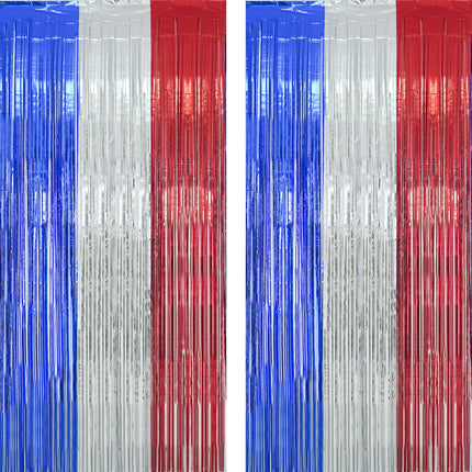 Iridescent Party Streamers Backdrop 3.2ft x 6.5ft 2 PCS