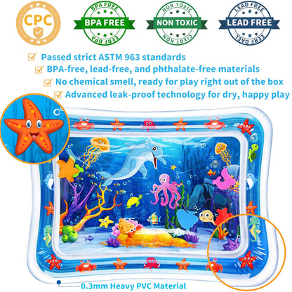 Tummy Time Water Mat丨Inflatable Tummy Time Water Play Mat for Babies, Infants and Toddlers 3 to 24 - photo 5