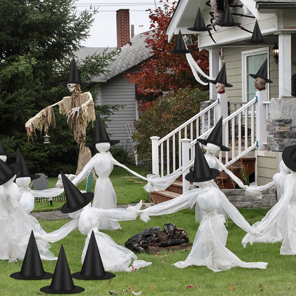 12 PCS Witch Hats, Thickened Hanging Witches Hats Halloween Decor
