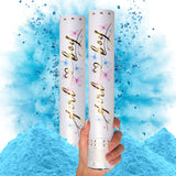 Gender Reveal Confetti Cannon, Biodegradable Blue Powder, 2 Pack
