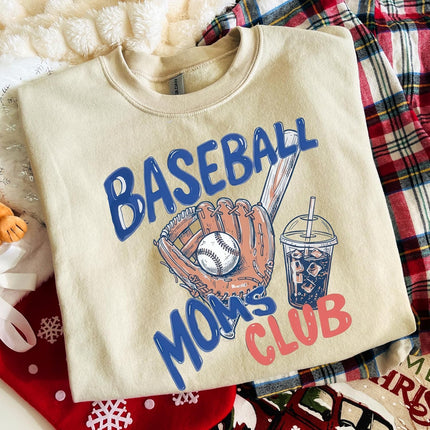 Baseball Moms Club Sweatshirt – Trendy Game Day Mom Crewneck Pullover