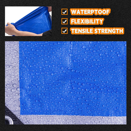 Tarps 8x10Ft 5.5 Mil Multipurpose Waterproof Poly Tarp Cover