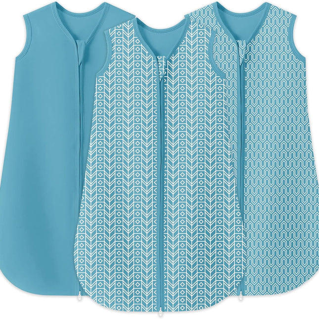 3 Pack Baby Wearable Blanket Sleep Sack - 100% Cotton TOG 0.5, 2-Way Zipper, Newborn Essentials