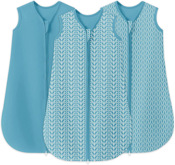 3 Pack Baby Wearable Blanket Sleep Sack - 100% Cotton TOG 0.5, 2-Way Zipper, Newborn Essentials