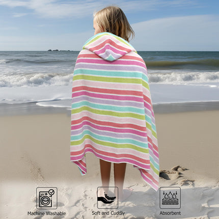 Hooded Bath Towel Wrap - 100% Cotton Soft Hooded Kids Towel