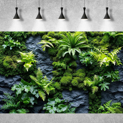 Rock Wall Reptile Habitat Background Greenery-Infused Room Vertical Moss Wall Terrarium Background Nature's Embrace Tropical Green Plants Fish Tank Background Moss Wall Aquarium Background 36x18in