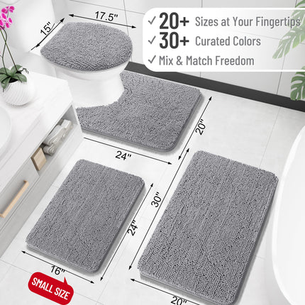 Bathroom Rugs 30x20, Extra Soft Absorbent Chenille Bath Rugs