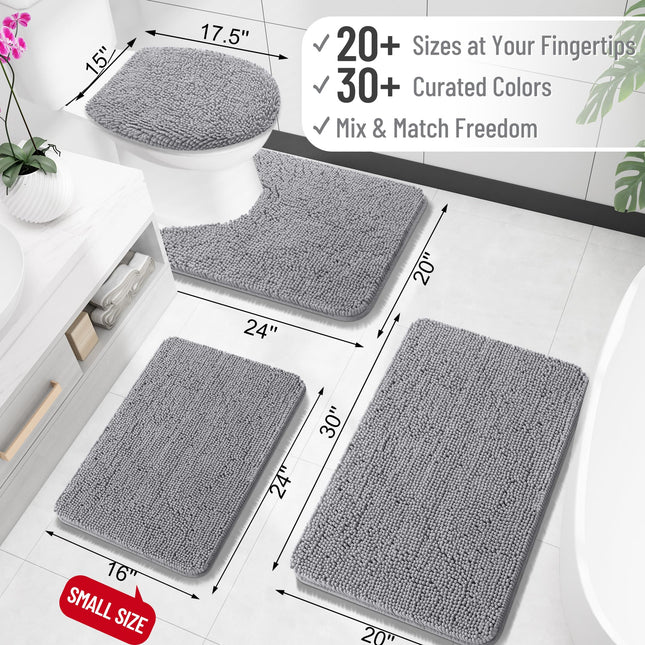 Bathroom Rugs 30x20, Extra Soft Absorbent Chenille Bath Rugs - photo 2