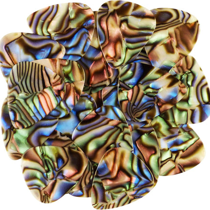 Celluloid Abalone Guitar Or Bass Pick - 0.46 mm Light Gauge - 351 Shape - 12 Pack