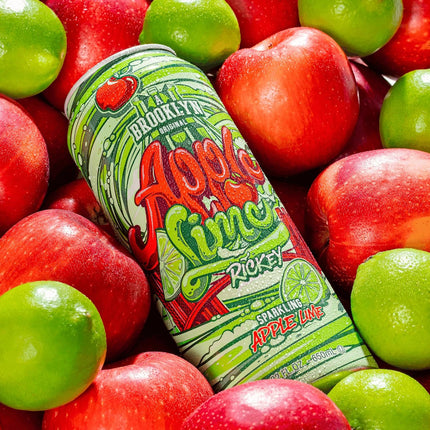 AriZona Apple Lime Rickey Soda, A Brooklyn Original Sparkling Drink - Big Can, 22 Fl Oz (Pack of 12)