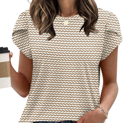 Womens Summer Tops Dressy Casual Blouses Short Sleeve Shirts for Women Business Casual Beach Vacation Outfits