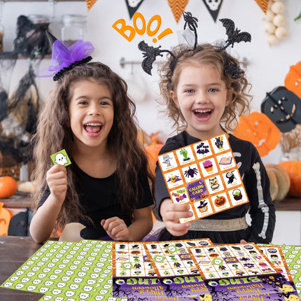 Halloween Games - Halloween Bingo for Kids | Halloween Party Favors - 24 Players Halloween Toys Gifts Party Supplies | Halloween Crafts Accessories Activities for Family
