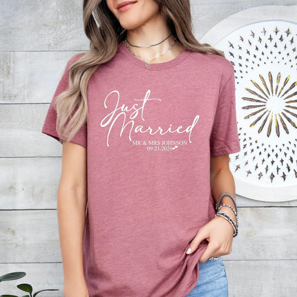 Personalized Just Married Matching Couples Shirts