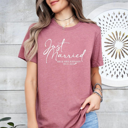 Personalized Just Married Matching Couples Shirts - photo 4
