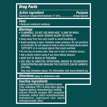 Desodorante antitranspirante en aerosol seco Cool Rush 3.8 oz, 3 unidades