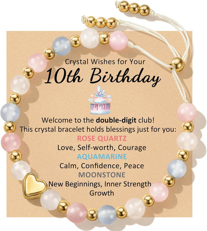 Birthday Gifts for Girls, Healing Crystal Bracelet as 10 16 Year