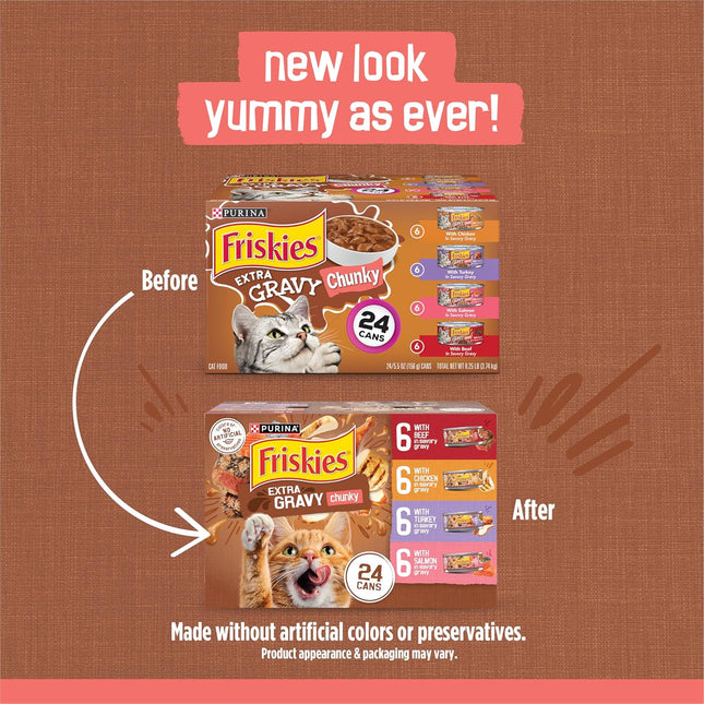 Extra Gravy Wet Cat Food Chunky 24ct Variety Pack (With Chicken - photo 2