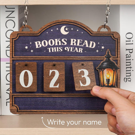 Books Read This Year Counter Valentines Day Gifts For Women Readers, Personalized Book Counter Tracker Bookshelf Decor, Bookish Gifts Accessories For Book Lovers, Bookworm, Bookclub Stocking Stuffers