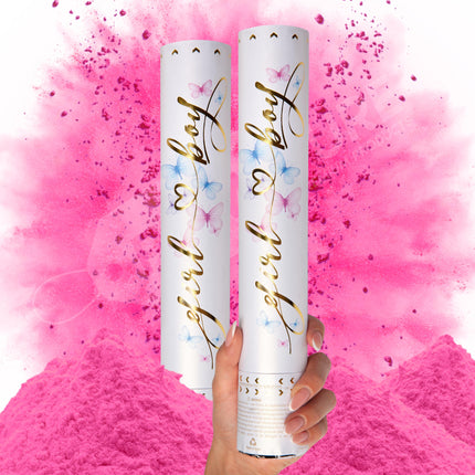 Gender Reveal Confetti Cannon, Biodegradable Blue Powder, 2 Pack