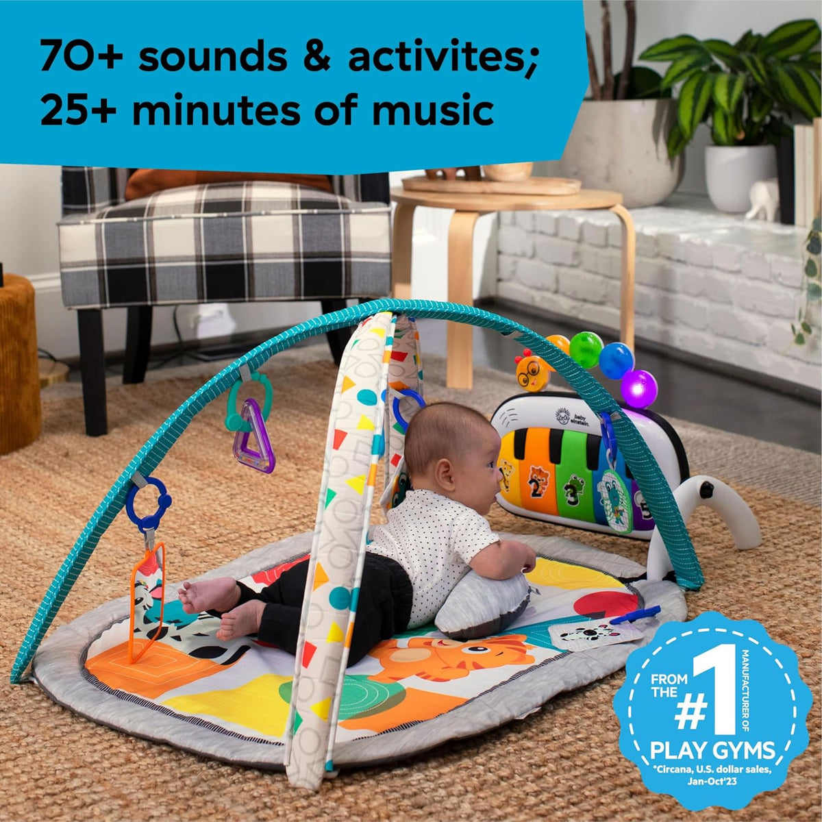 4-in-1 Music and Language Play Gym and Piano Tummy Time Activity Mat - photo 5