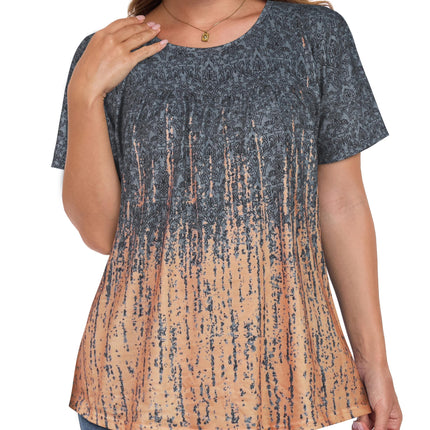 Womens T Shirts Short Sleeve Tops Casual Summer Flowy Scooped Neck Blouses