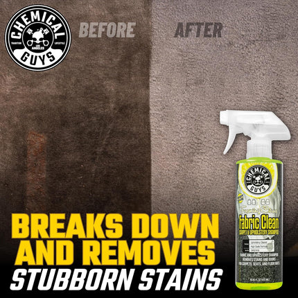 Chemical Guys Foaming Citrus Fabric Clean Carpet & Upholstery Cleaner - Car Carpet Cleaner Spray for Seats and Floor Mats, Removes Stains &Odors, Safe for Cars, Home and Office, 16 oz Citrus Scent