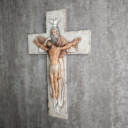 Catholic Holy Trinity Crucifix Wall Cross 9.5" H Jesus Crosses for Wall