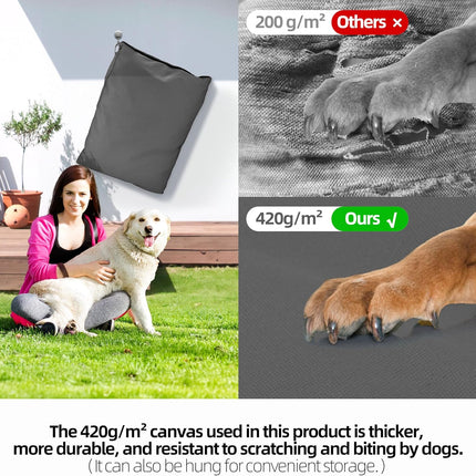 Sytopia 42 Inch Indestructible Canvas Outdoor Dog Bed for Extra Large Dogs, Chew Proof Waterproof Pet Bed with Machine Washable Removable Cover, Durable Indoor Patio Pet Pad for Crate, Dark Grey