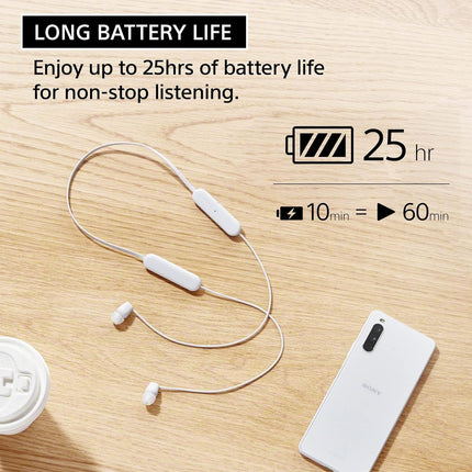 Sony WI-C100 Wireless in-Ear Bluetooth Headphones with Built-in Microphone,Black,(Pack of 2)