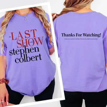 Comfort Colors® The Last Show Stephen Colbert 2026 Shirt, The Late Show Gift Graphic Tee, Final USA Thanks for Watching Unisex T-Shirt Ivory