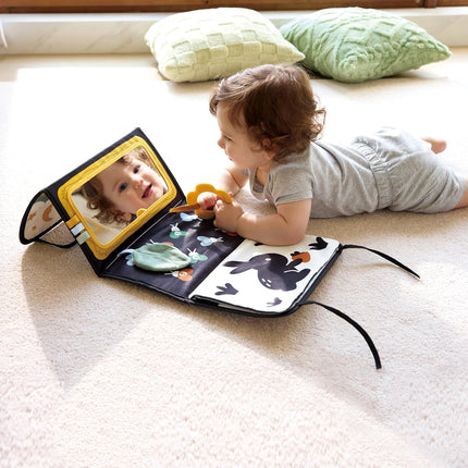 Hape x The Met Tree of Life Tummy Time Mat – Foldable High Contrast Sensory Baby Play Mat with Mirror, Teether & Sensory Ribbons, Ages 0-12M