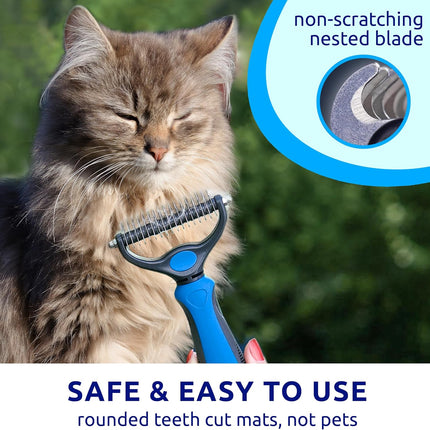 Double-Sided Pet Deshedding & Dematting Brush — Undercoat Rake for Dogs and Cats - photo 5