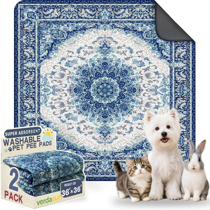 Tapetes lavables para orina de perros, tapetes reutilizables para entrenamiento de cachorros, tapetes y mat ultraabsorbentes gruesos impermeables a prueba de fugas antideslizantes para jaula, corralito, piso, crianza y entrenamiento, 2 pack 18"x24"