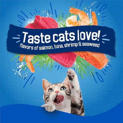 Purina Friskies Dry Cat Food Seafood Sensations With Salmon, Tuna, and Shrimp Flavors - (Pack of 4) 3.15 lb. Bags