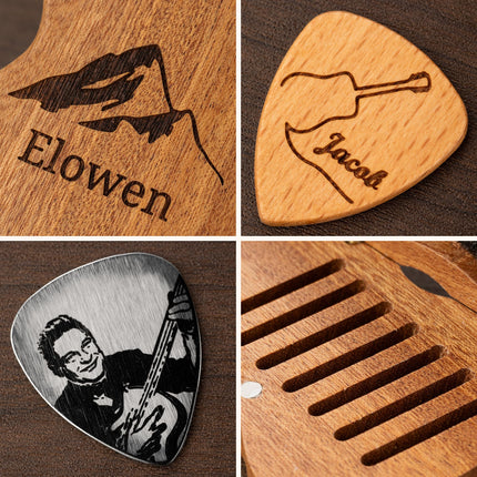 Personalized Guitar Pick Holder Case with Engraved Name