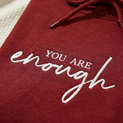 Custom You Are Enough Embroidered Hoodie with Dear Person Behind Me Message – Inspirational Gift Hoodie for Men & Women