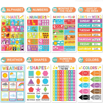 16 Laminated Educational Posters for Pre-K, Toddler Homeschool, Preschool, and Kindergarten Classroom - photo 3