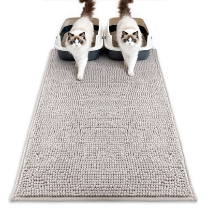 Soft Chenille Cat Litter Box Mat, Ultra Absorbent, 36'' x 30''