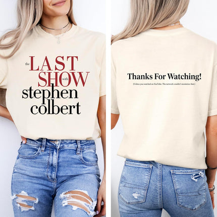The Last Show Stephen Colbert 2026 Shirt, Thanks for Watching Tee, The Last Show Merch Navy