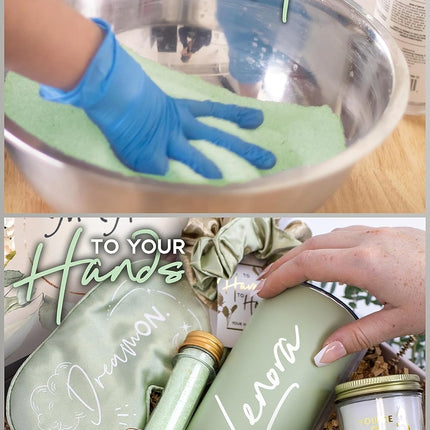 Sincerely, Me Personalized Bridesmaid Proposal Gift with Sage Luxe Bath Spa Set for Green Bridesmaid Gifts (PB1)