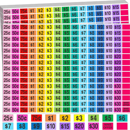 YSHIHE Garage Sale Price Stickers, 2250 Pcs Preprinted Rectangle Removable Labels, 1/2" x 3/4", for Yard Sale and Flea Market
