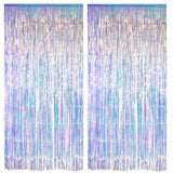 Iridescent Party Streamers Backdrop 3.2ft x 6.5ft 2 PCS