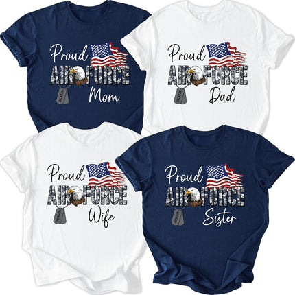 Custom Proud Air Force Mom Shirt Personalized Air Force Family Shirts Military Boot Camp Gifts Basic Training Graduation Tee