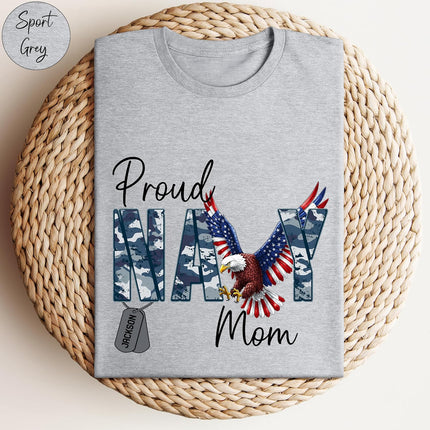 Custom Proud Navy Mom Shirt Personalized Military Boot Camp Gifts Army Dad Shirts Graduation Shirts for Family