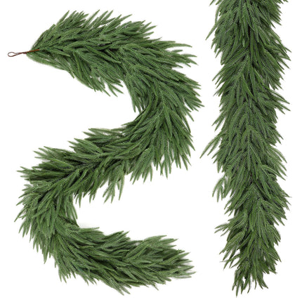 9FT Christmas Garland, Artificial Real Touch Norfolk Pine Garland