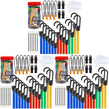 32-Piece Bungee Cord Assortment with Hooks