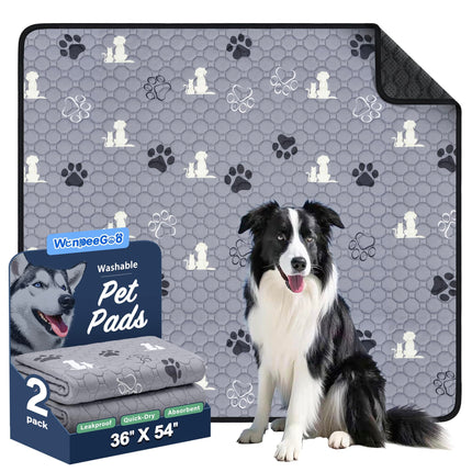 Washable Pee Pads for Dogs, Waterproof, 18 x 24 in, 4 Pack, Gray