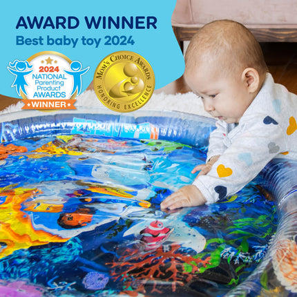 Tummy Time Water Mat, Extra Large Multi-Stage Activity Center, Inflatable Playmat Visual Stimulation Gift Infants Toddlers Boys Girls